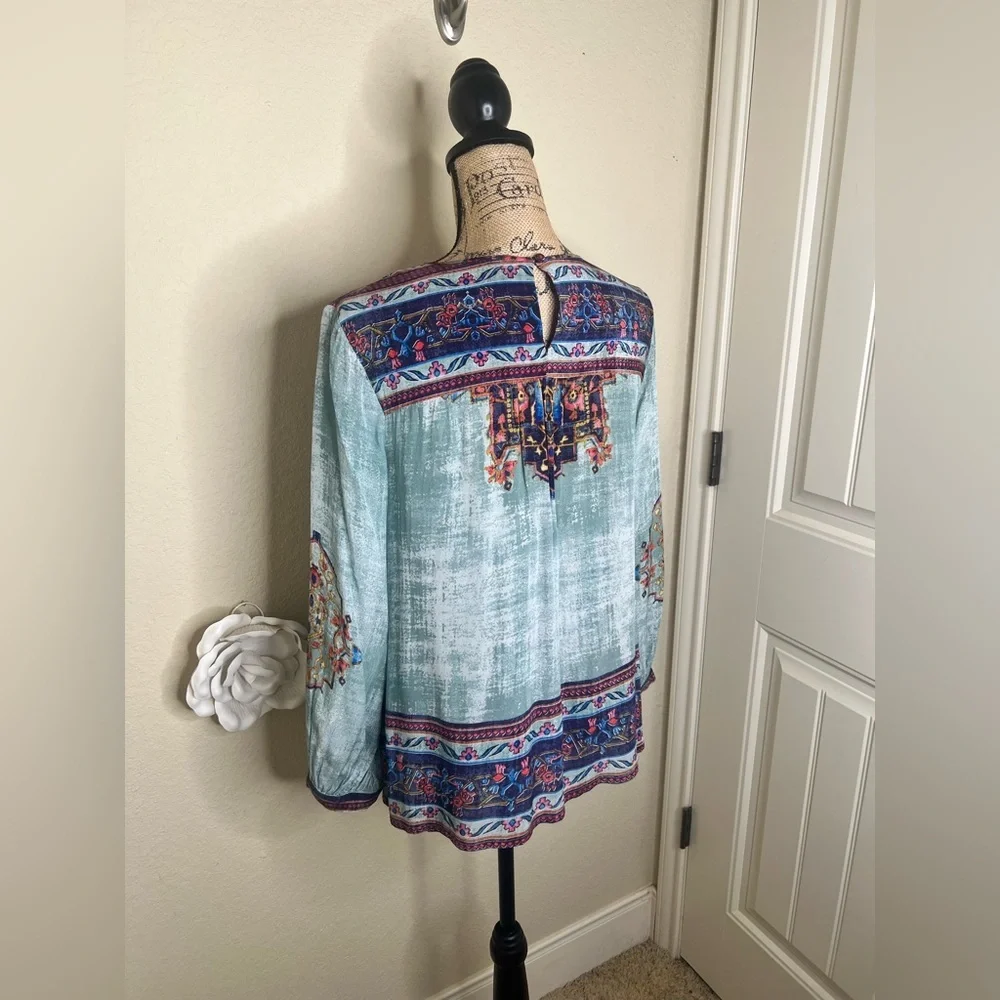 NTM: Anthropologie Vineet Bahl Prudence Blouse with Embroidery & Multicolor Sz M
